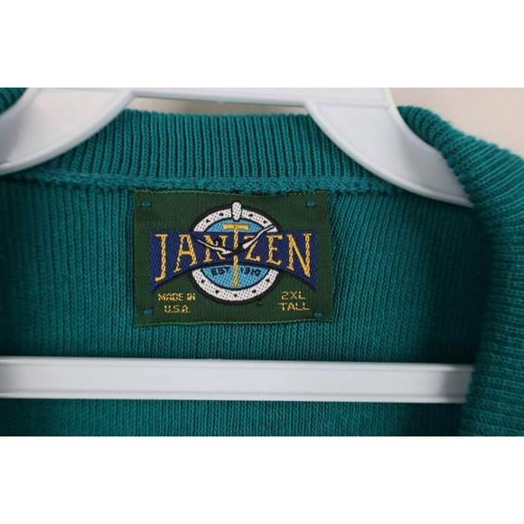 Vintage 90s Streetwear Mens Size 2XLT Blank Knit V-Neck Sweater Vest Teal USA - Picture 6 of 11